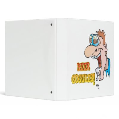 BEER GOGGLES funny drinking design Binders by doonidesigns