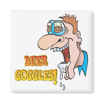 BEER GOGGLES funny drinking design Refrigerator Magnets