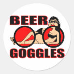 BEER GOGGLES ROUND STICKERS