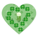 Beer, Hearts, and Shamrocks Heart Sticker