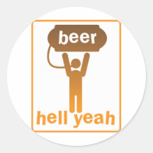 beer hell yeah! round stickers