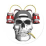 Beer Helmet Round Stickers