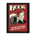 Beer Helping Ugly People Have Sex Since 1862 Postcard