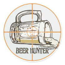 Beer Hunter Drinking Gear Round Stickers