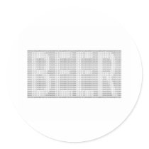 Beer in Binary - ASCII Round Sticker