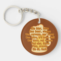 BEER in languages custom key chain