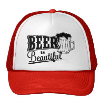 beer is beautiful, beer, funny, cool, party, bro, beverage, alcohol, memes, beer pong, fun, swag, like a boss, unique, best, trucker hat, cap, Kasket med brugerdefineret grafisk design