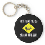 Beer is Cheaper Than Gas Keychain