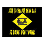 Beer is Cheaper Than Gas Post Card