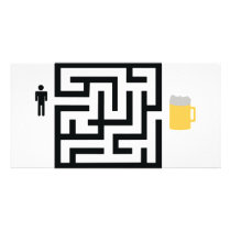 beer labyrinth icon photo card template