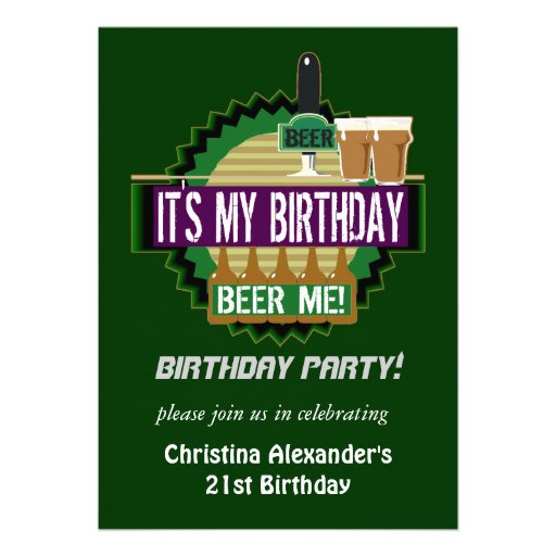 Beer Me Birthday Party Invitations