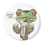 Beer Me Green Frog by Mudge Studios Magnets