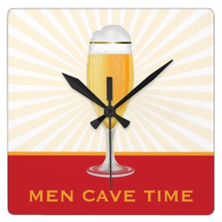 Beer Men Cave Time Clock