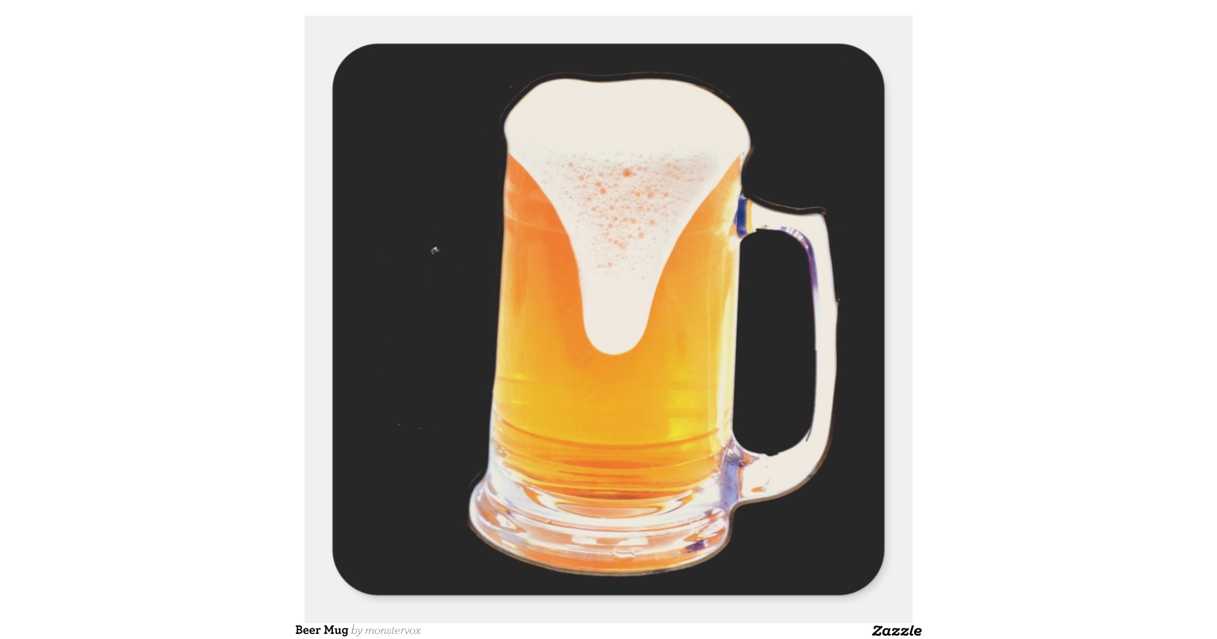 Beer Mug Square Sticker Zazzle