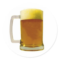 Beer Mug Round Stickers