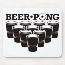 Beer Pong Basic - Black mousepads