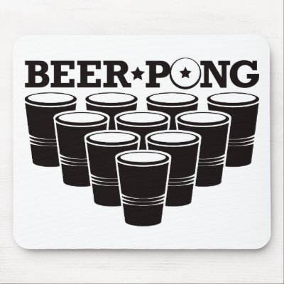 Beer Pong Basic - Black Mouse Mats by visualnewbie