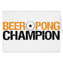 beer pong champion greeting cards