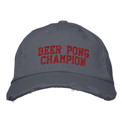 Beer Pong Champion Embroidered Hats by EmbroideredGifts4You