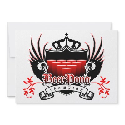 beer pong champion royal crest personalized announcement by asyrum
