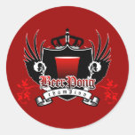 beer pong champion royal crest round sticker
