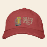 Beer Pong Defending Champion embroidered hats