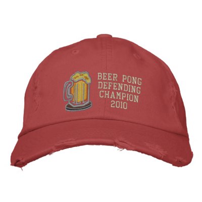Beer Pong Defending Champion Baseball Cap by cowboyannie