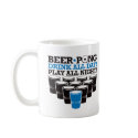Beer Pong Drink All Day Play All Night - Blue mugs by visualnewbie Beer Pong Drink All Day Play All Night - Blue mugs