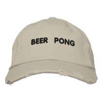 Beer Pong embroidered hats by Drinking_Shirts Beer Pong embroidered hats