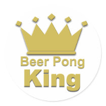 Beer Pong King #2 Round Sticker