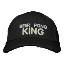 Beer Pong King embroidered hats by Drinking_Shirts Beer Pong King embroidered hats