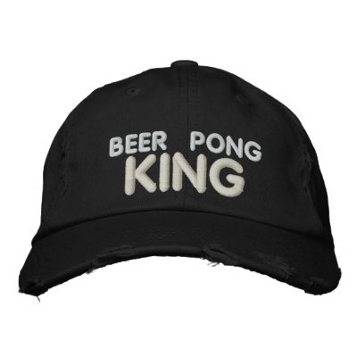 Beer Pong King Embroidered Hats by Drinking_Shirts