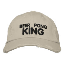 Beer Pong King embroidered hats