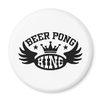 Beer Pong King Fridge Magnet