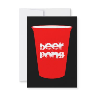 beer pong : red party cup personalized invitation by asyrum