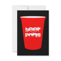beer pong : red party cup personalized invitation