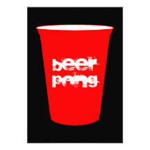 beer pong : red party cup personalized invitation