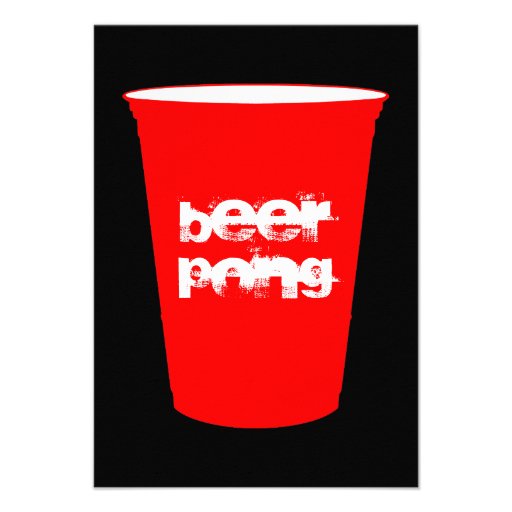 beer pong : red party cup personalized invitation