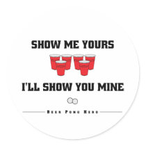 Beer Pong Show and Tell Stickers