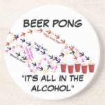Beer Pong Slogan Beverage Coaster