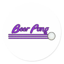 Beer pong round sticker