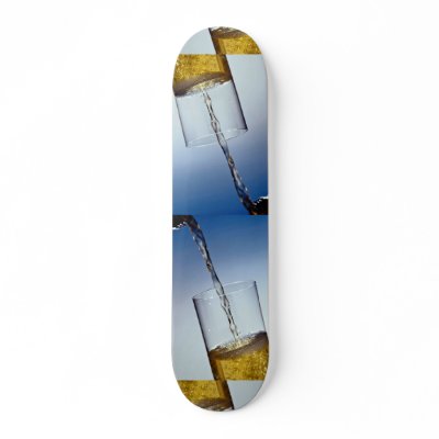 Beer poured into glass skateboard deck by inspirelove