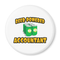 Beer-Powered Accountant Fridge Magnets