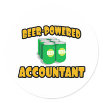 Beer-Powered Accountant Round Sticker