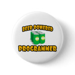 Beer-Powered Programmer Pinback Buttons