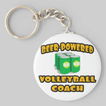 Beer-Powered Volleyball Coach Key Chains