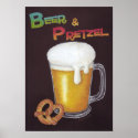 Beer & Pretzel Poster print