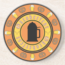 Beer, Pretzels, Stein Beverage Coaster
