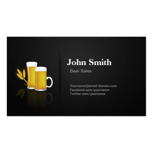 Beer Sales - Professional Premium Black Mesh Business Card (front side)