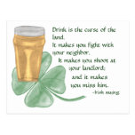 Beer & Shamrock/Irish Saying Post Cards